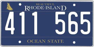 RI license plate 411565