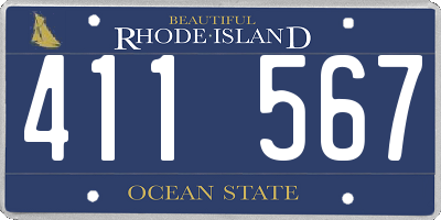 RI license plate 411567