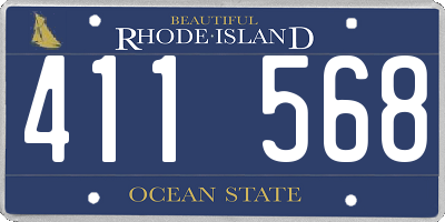 RI license plate 411568