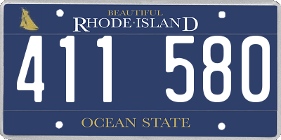 RI license plate 411580