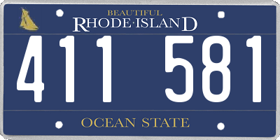 RI license plate 411581