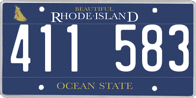 RI license plate 411583