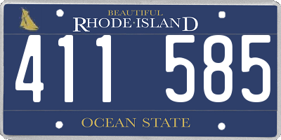 RI license plate 411585