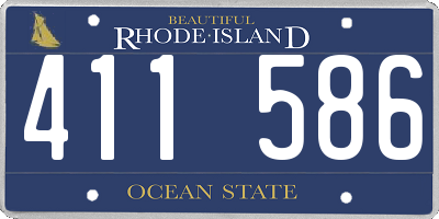 RI license plate 411586