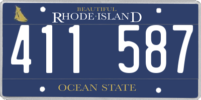 RI license plate 411587