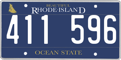 RI license plate 411596