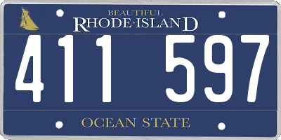 RI license plate 411597