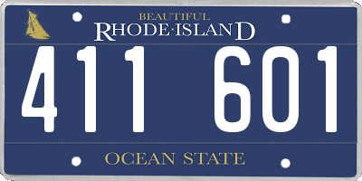 RI license plate 411601