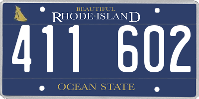 RI license plate 411602