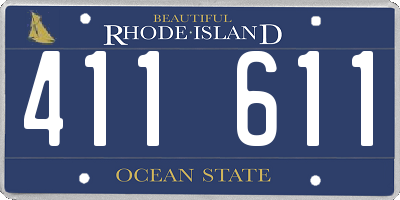 RI license plate 411611