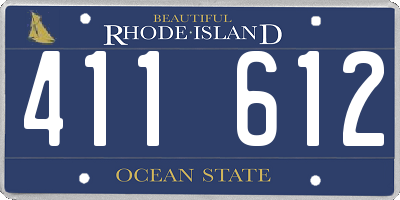 RI license plate 411612