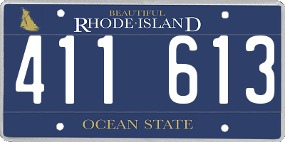 RI license plate 411613