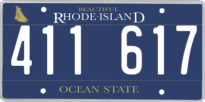 RI license plate 411617