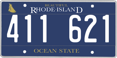 RI license plate 411621