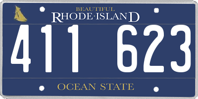 RI license plate 411623