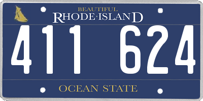 RI license plate 411624