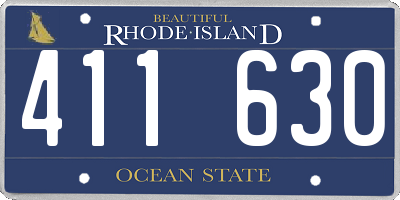 RI license plate 411630