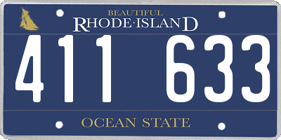 RI license plate 411633