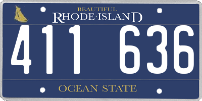 RI license plate 411636