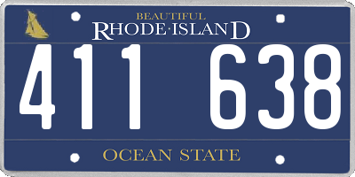 RI license plate 411638