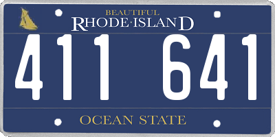 RI license plate 411641
