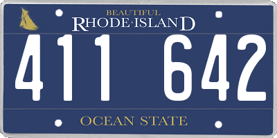 RI license plate 411642
