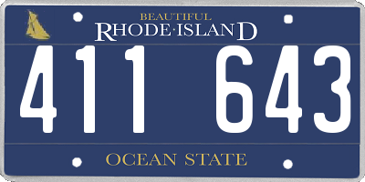 RI license plate 411643