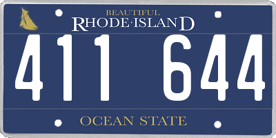 RI license plate 411644