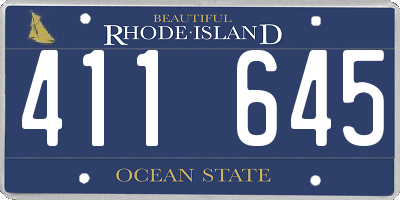 RI license plate 411645