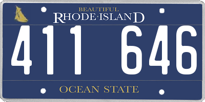 RI license plate 411646