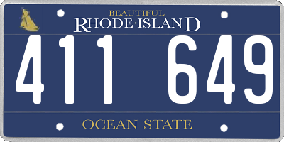 RI license plate 411649