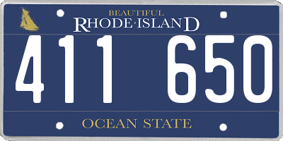 RI license plate 411650