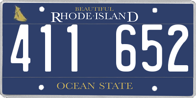 RI license plate 411652