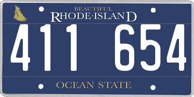 RI license plate 411654