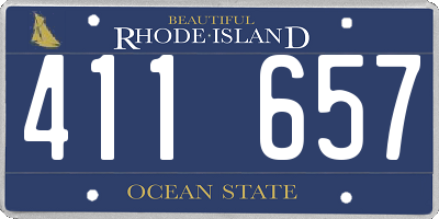 RI license plate 411657