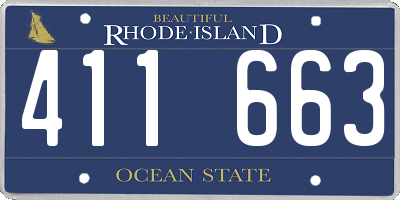 RI license plate 411663