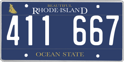 RI license plate 411667