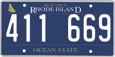 RI license plate 411669