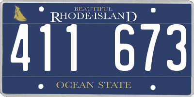 RI license plate 411673