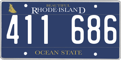 RI license plate 411686