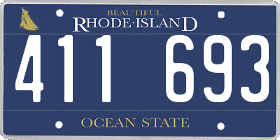 RI license plate 411693