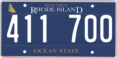 RI license plate 411700