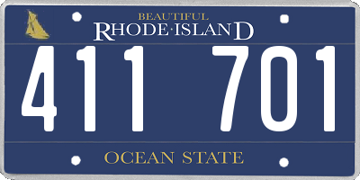 RI license plate 411701