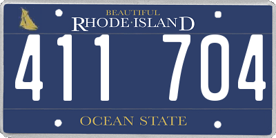 RI license plate 411704