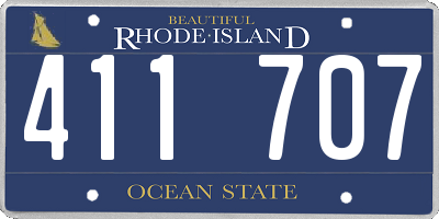 RI license plate 411707