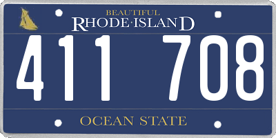 RI license plate 411708