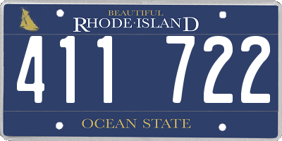 RI license plate 411722