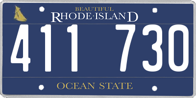 RI license plate 411730