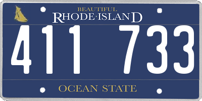 RI license plate 411733