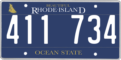 RI license plate 411734